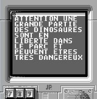 une photo d'Ã©cran de Jurassic Park Part 2 - The Chaos Continues sur Nintendo Game Boy